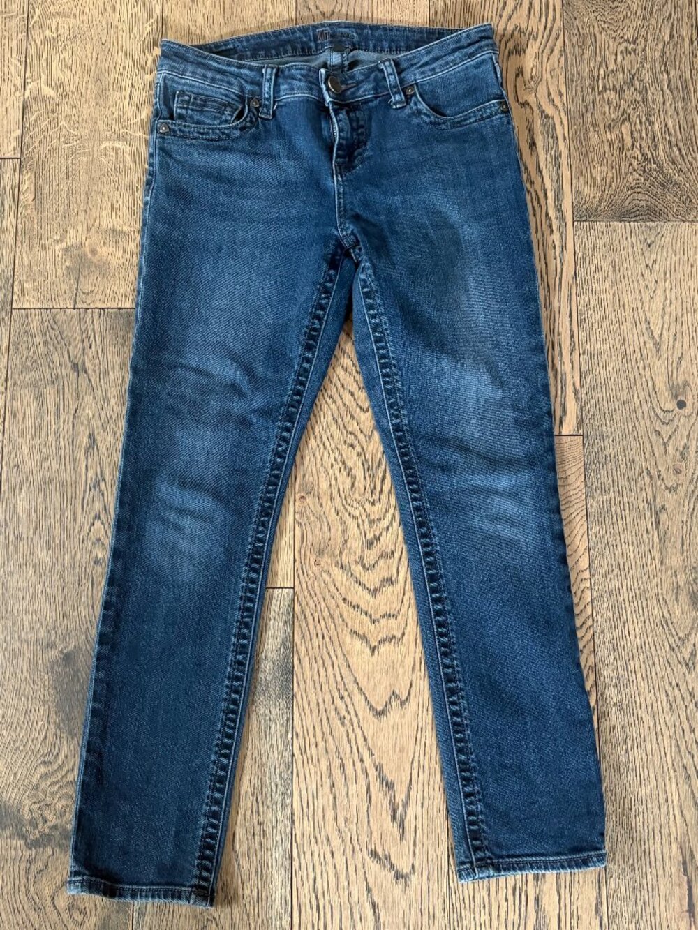 Kut From The Kloth Jeans Women's 4 Petite Blue Denim Dark Wash Straight Leg Slim